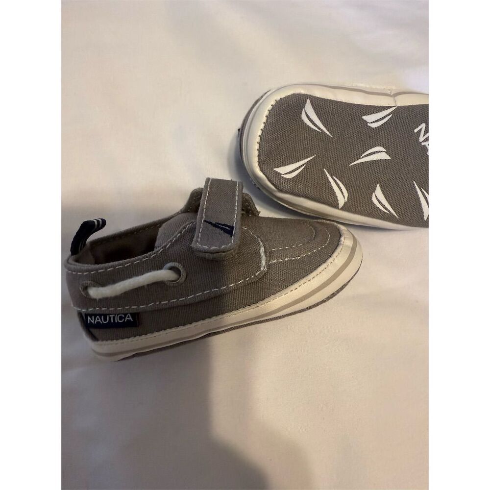 Nautica Baby Boat Shoes Gray Size 2 Hook & Loop Casual infant Shoes - Picture 4 of 9